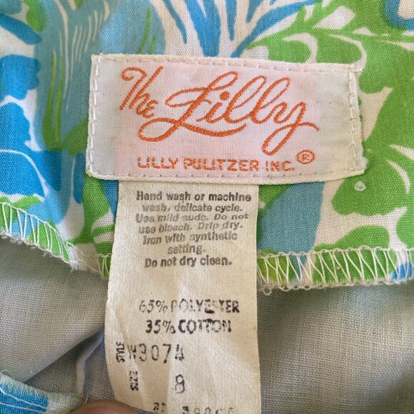 Lilly Pulitzer THE LILLY Skirt True Vintage 60s Blue Lace Floral Size Small - Picture 9 of 10